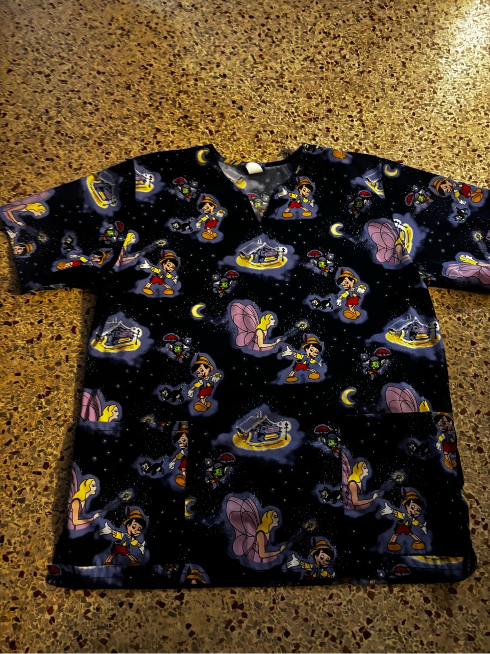 Vintage Disney Pinocchio scrub top medium